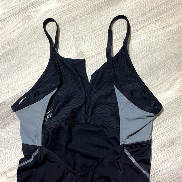 Nike bathing suit Medium Black and Gray One Piece Swimwear - Picture 6 of 8